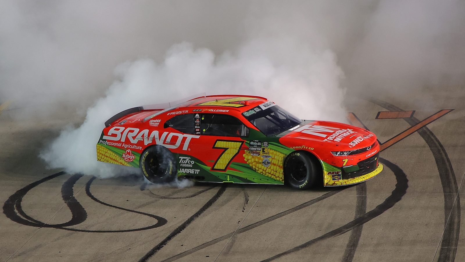 Justin Allgaier Makes Late-Race Pass on Brent Crews to Win Nashville