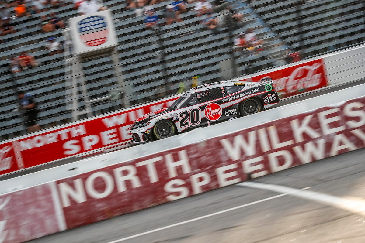 Joe Gibbs Racing Teammates Bell, Hamlin Pace North Wilkesboro Practice