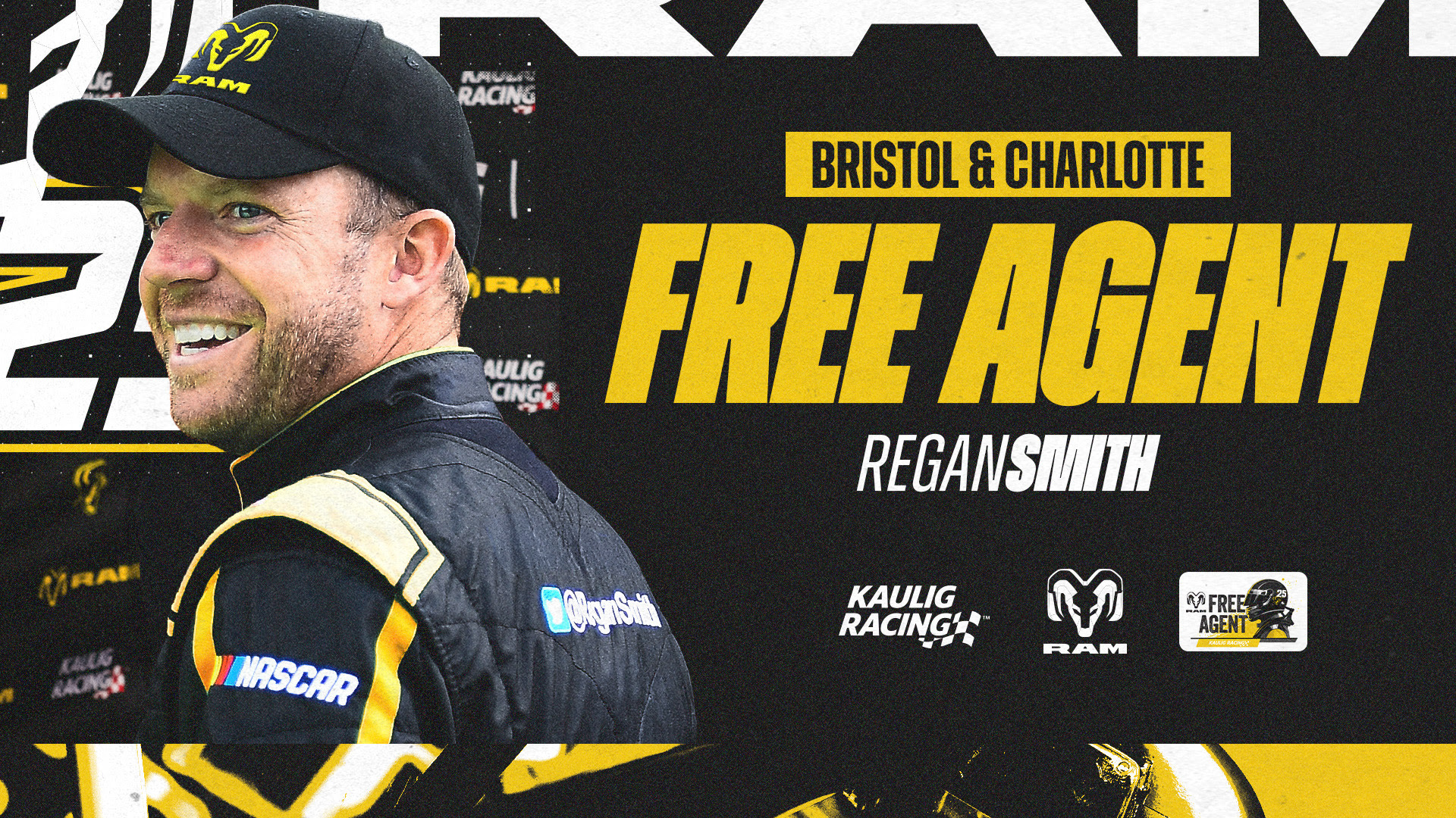 Regan Smith Running Bristol, Charlotte in RAM Free Agent Truck